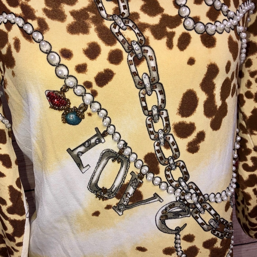 Beaded Leopard Print Top - Picture 2 of 9